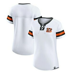 NWT Fanatics White Cincinnati Bengals Sunday Best Lace-Up T-Shirt- L